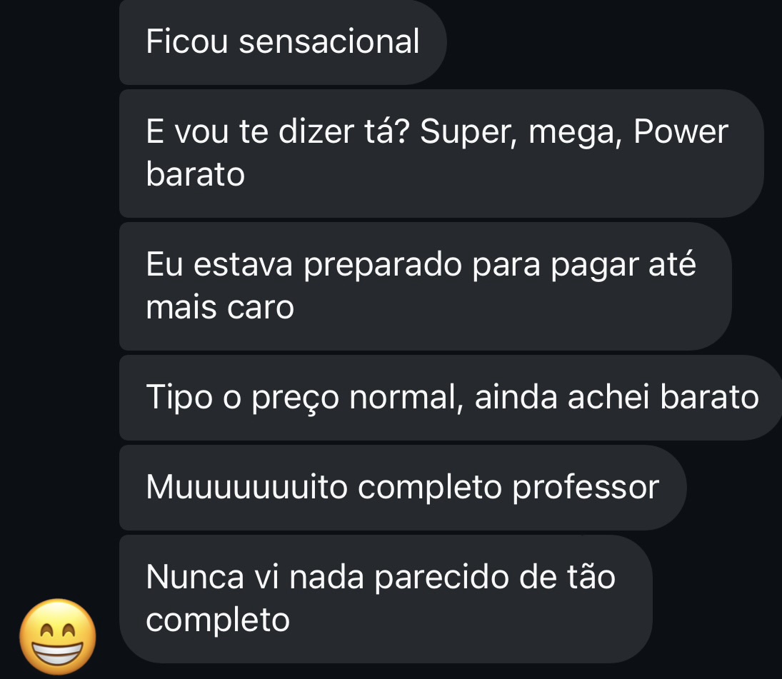 Depoimento de professor que estava preparado pra pagar mais caro