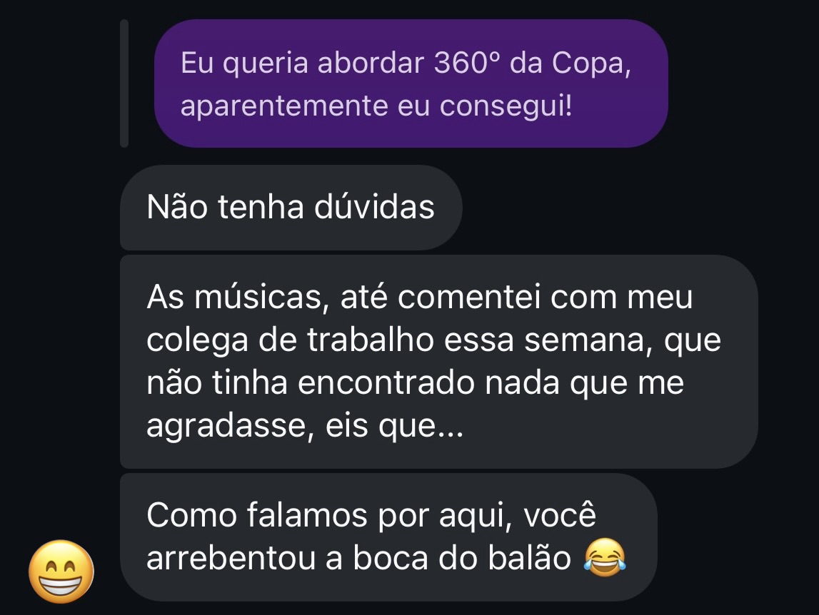 Depoimento de professor sobre m&uacute;sicas da Copa no Guia